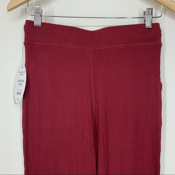 Scoop Maroon Red Cozy Soft Ribbed Pajama Set Shirt & High Waisted Jogger New Nwt - Picture 11 of 16